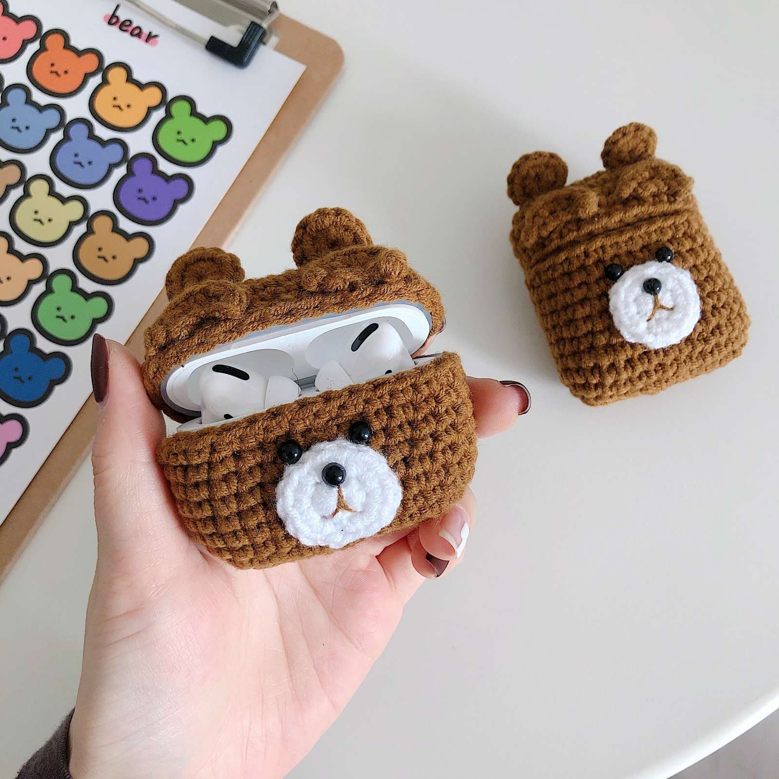 クマ あみぐるみ風 かわいい AirPods/AirPodsproケース