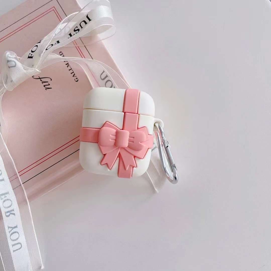 AirPodsproケース リボン付きギフトボックス風イヤホンケース