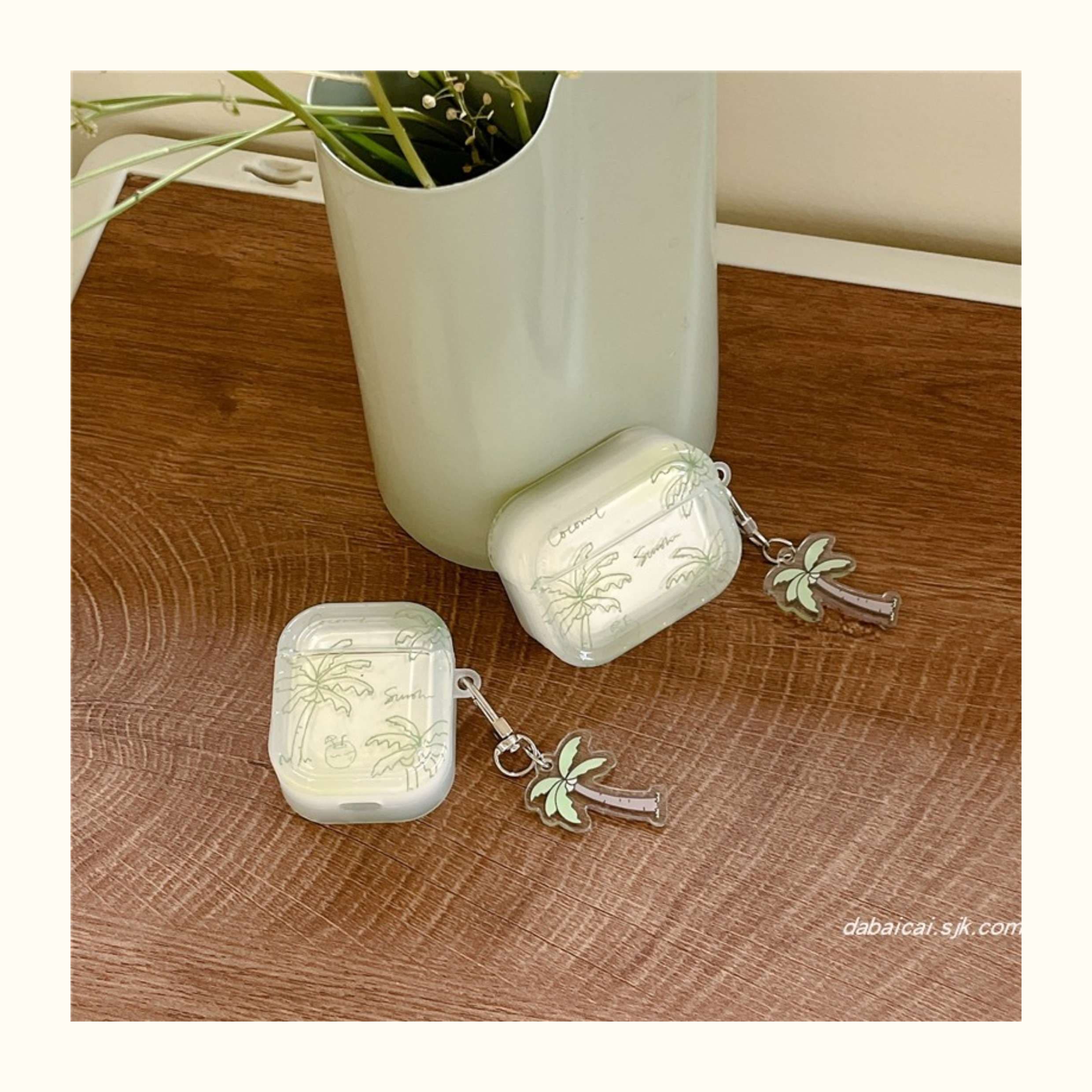 ヤシの木 南国風デザイン AirPods/AirPodsproケース