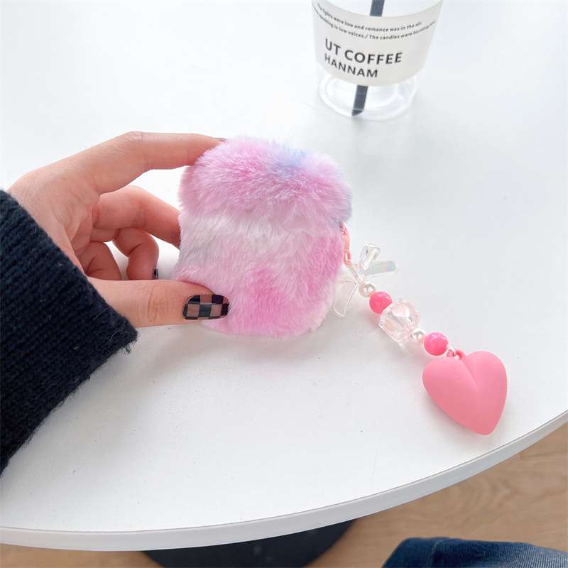 【廃盤】ふわもこハートチャーム付きAirPodsケース AirPods